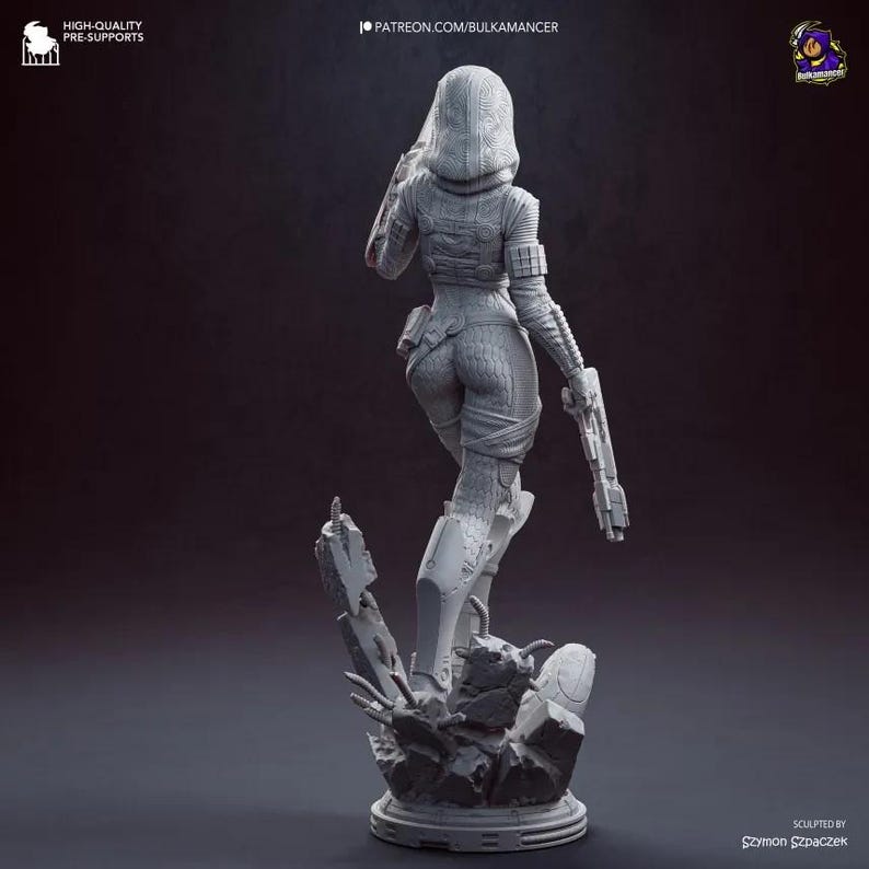 Tali'Zorah Mass Effect Fan Art Resin Figure – 1/8 1/6 Scale Unpainted Statue | Collector Gift image 8