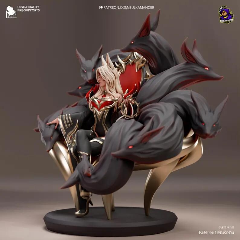 Ahri — League of Legends | 1/8 1/6 Scale Resin Figure | Unpainted or Hand-Painted | 3D Printed Fan Art | Collector Gift image 6