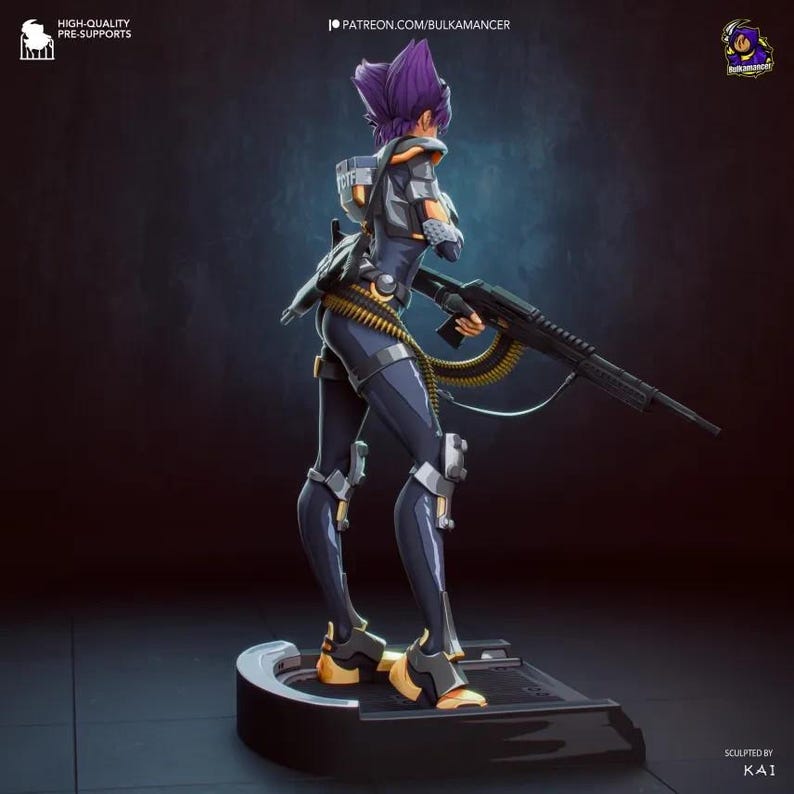 Konoko — Oni / Figura de resina a escala 1/8 y 1/6 / Sin pintar o pintada a mano / Arte de fans impreso en 3D / Regalo de coleccionista imagen 5