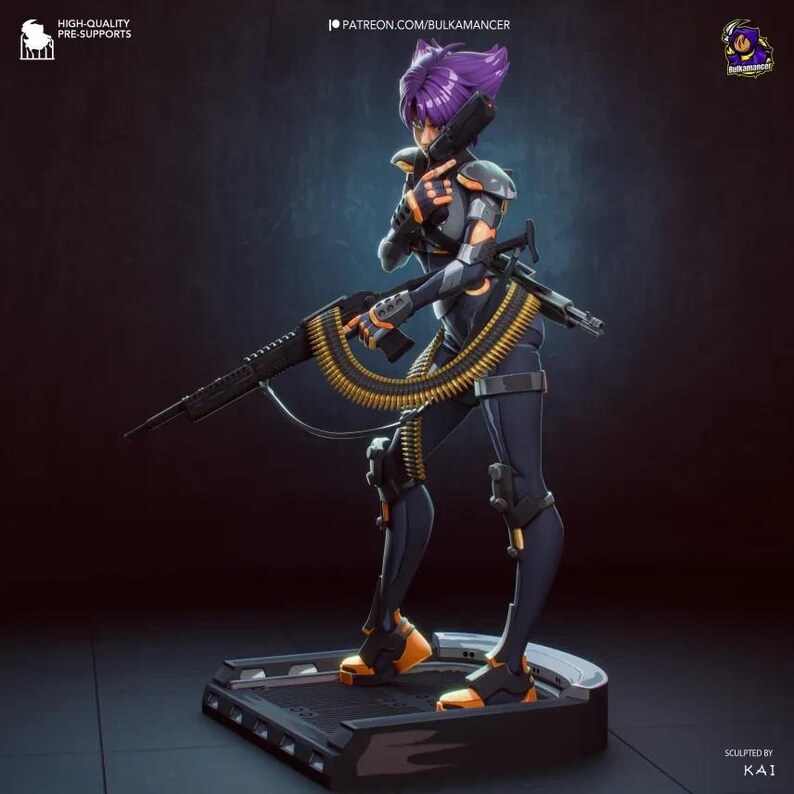 Konoko — Oni / Figura de resina a escala 1/8 y 1/6 / Sin pintar o pintada a mano / Arte de fans impreso en 3D / Regalo de coleccionista imagen 2