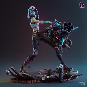 Jinx — League of Legends | 1/8 bis 1/6 Harz Figur | Unbemalt oder Handbemalt | 3D gedruckte Fan Art | Sammler Geschenk Bild 2