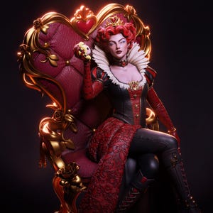 Queen of Hearts — Fantasy / Original | 1/8 1/6 Scale Resin Figure | Unpainted or Hand-Painted | 3D Printed Fan Art | Collector Gift 画像 10