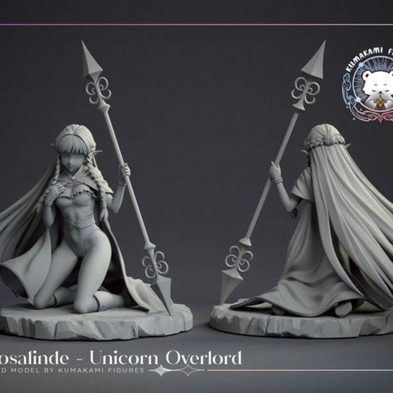 Rosalinde — Unicorn Overlord | 1/8 1/6 Scale Resin Figure | Unpainted or Hand-Painted | 3D Printed Fan Art | Collector Gift image 10