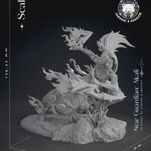 Akali — League of Legends | 1/8 1/6 Scale Resin Figure | Unpainted or Hand-Painted | 3D Printed Fan Art | Collector Gift image 4