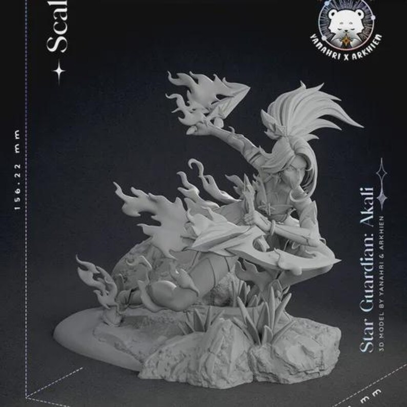 Akali — League of Legends | 1/8 1/6 Scale Resin Figure | Unpainted or Hand-Painted | 3D Printed Fan Art | Collector Gift image 4