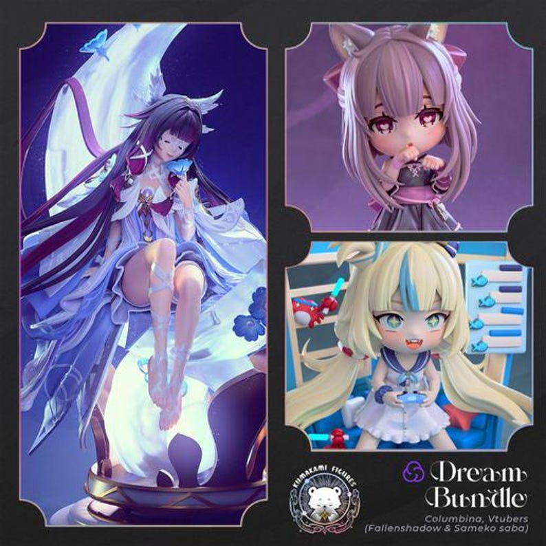 Dream Bundle — Mixed (Kumakami) | 1/8 1/6 Scale Resin Figure | Unpainted or Hand-Painted | 3D Printed Fan Art | Collector Gift image 10