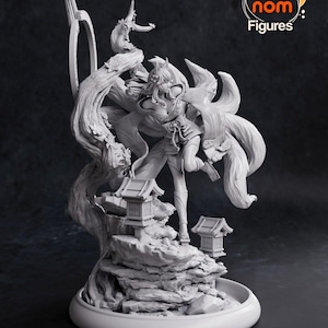 Ahri League of Legends en résine - Statue de fan art imprimée en 3D à l'échelle 1/8 1/6 | Cadeau de collection image 7