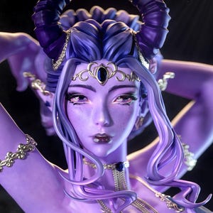 Tiefling Girl — Dungeons & Dragons | 1/8 1/6 Scale Resin Figure | Unpainted or Hand-Painted | 3D Printed Fan Art | Collector Gift image 6
