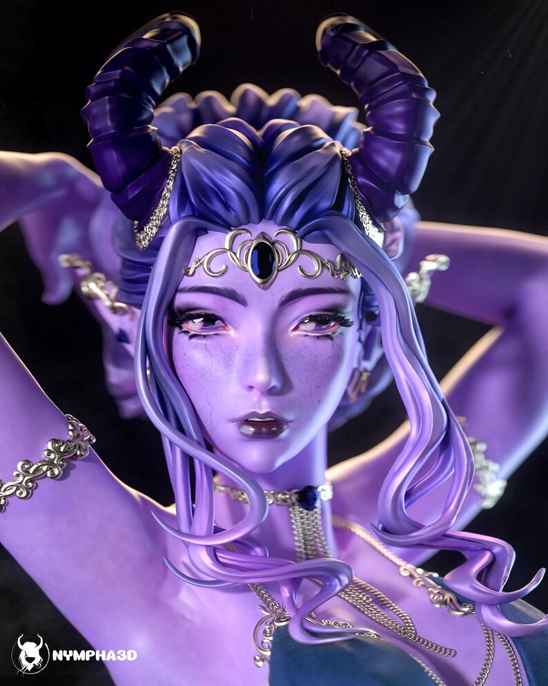 Tiefling Girl — Dungeons & Dragons | 1/8 1/6 Scale Resin Figure | Unpainted or Hand-Painted | 3D Printed Fan Art | Collector Gift image 6