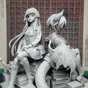 Anne en Grea Diorama — Granblue Fantasy | Harsfiguur schaal 1/8 1/6 | Ongeverfd of handgeschilderd | 3D-geprinte fanart | Verzamelaarscadeau afbeelding 4