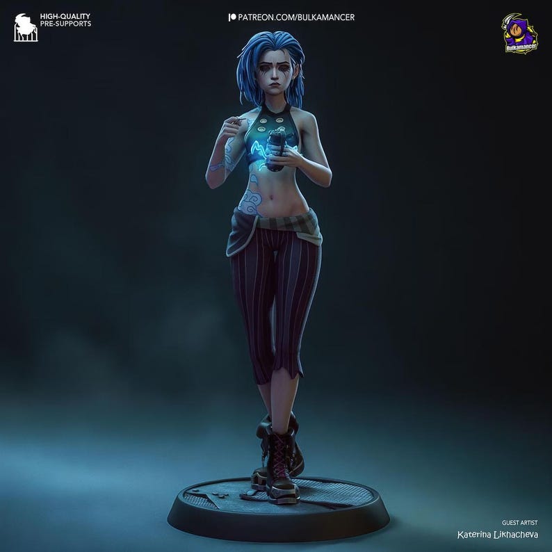 Jinx — Arcane / League of Legends | 1/8 1/6 Scale Resin Figure | Unpainted or Hand-Painted | 3D Printed Fan Art | Collector Gift image 6