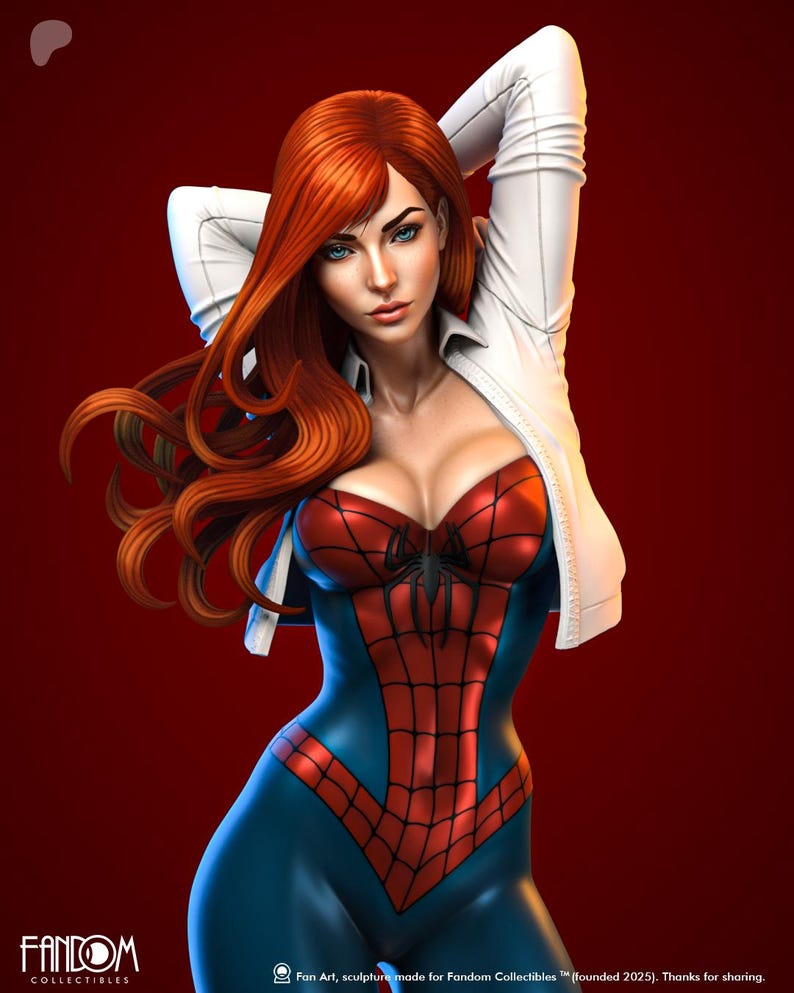Mary Jane — Marvel | 1/8 1/6 Scale Resin Figure | 3D Printed Fan Art | Unpainted Garage Kit | Collector Statue | Collector Gift image 1