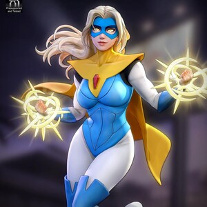 Dispatch Blonde Original Character Resin Figure – 1/8 1/6 Scale 3D Printed Fan Art Kit | Collector Gift image 3