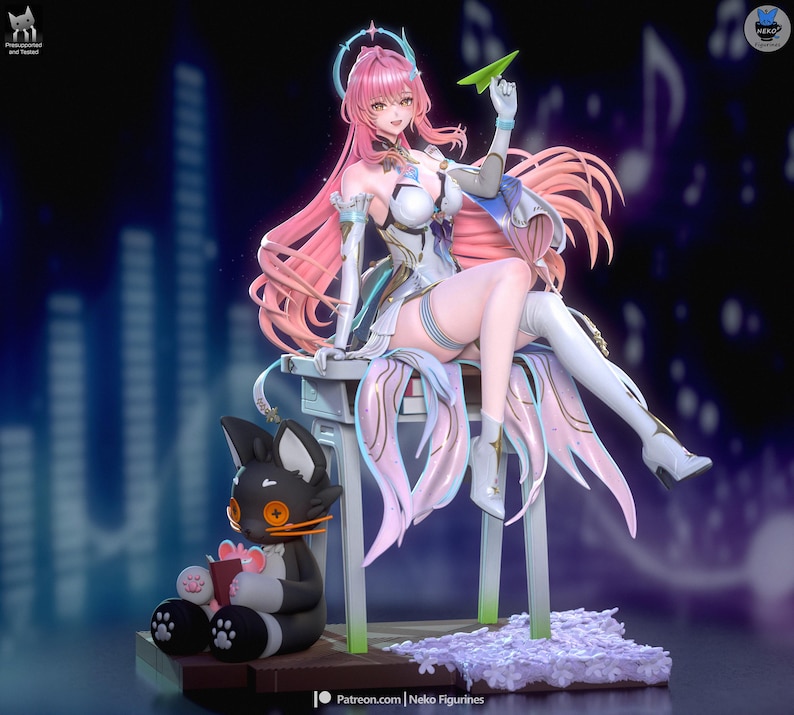 Aemeath — Wuthering Waves | 1/8 1/6 Scale Resin Figure | 3D Printed Fan Art | Unpainted Garage Kit | Collector Gift afbeelding 1