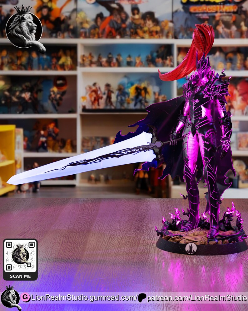 Igris | 1/8 1/6 Scale Resin Figure | Unpainted or Hand-Painted | 3D Printed Fan Art | Collector Gift imagen 7