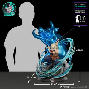 Inosuke Hashibira — Pourfendeur de démons | Figurine en résine à l'échelle 1/8 1/6 | Non peint ou peint à la main | Fan art imprimé en 3D | Cadeau de collection image 5