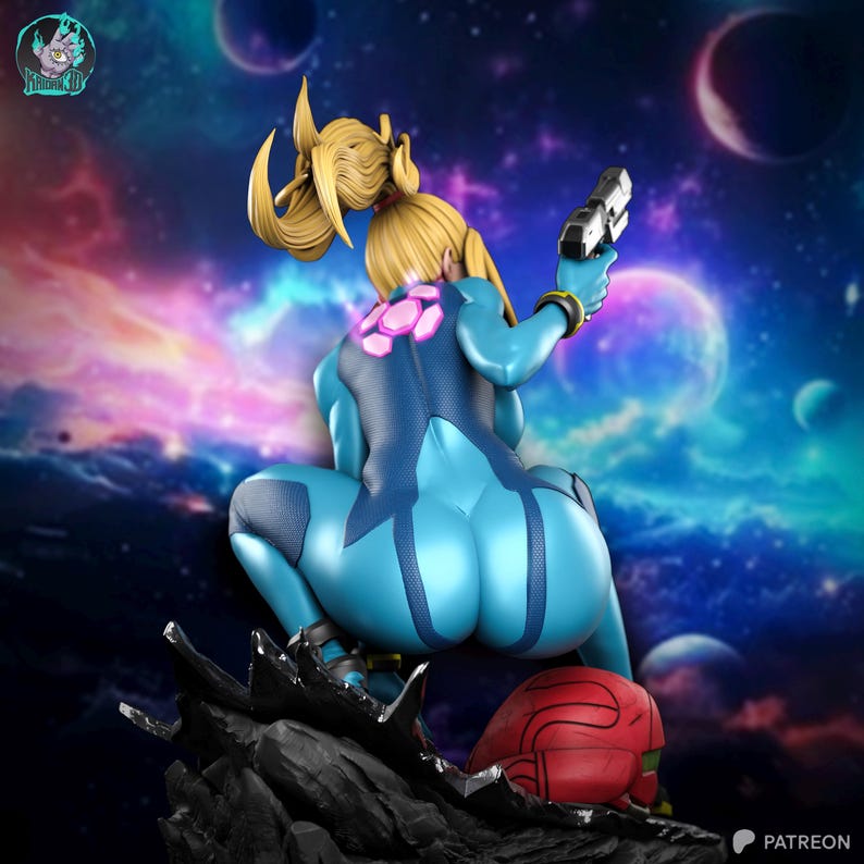 Samus Aran — Metroid | 1/8 1/6 Scale Resin Figure | 3D Printed Fan Art | Unpainted Garage Kit | Collector Statue | Collector Gift image 4
