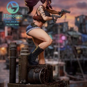 Revy Black Lagoon Resin Figure – 1/8 1/6 Scale 3D Printed Fan Art Statue | Collector Gift image 4