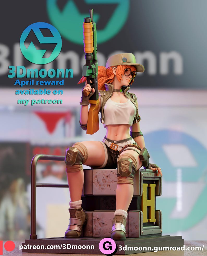 Fio Metal Slug Resin Figure – 1/8 1/6 Scale 3D Printed Fan Art Statue | Collector Gift image 5