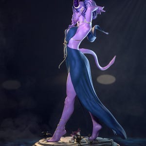 Tiefling Girl — Dungeons & Dragons | 1/8 1/6 Scale Resin Figure | Unpainted or Hand-Painted | 3D Printed Fan Art | Collector Gift image 9