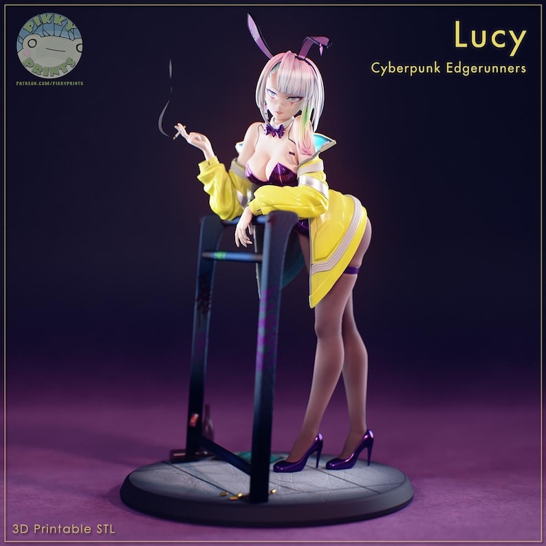 Figura de Lucy Heartfilia – Estatua de resina de Cyberpunk Edgerunners (escala 1/8, 1/6) / Regalo de coleccionista imagen 4