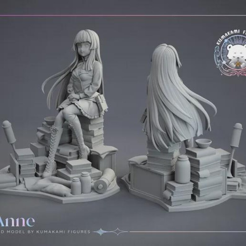 Anne en Grea Diorama — Granblue Fantasy | Harsfiguur schaal 1/8 1/6 | Ongeverfd of handgeschilderd | 3D-geprinte fanart | Verzamelaarscadeau afbeelding 2