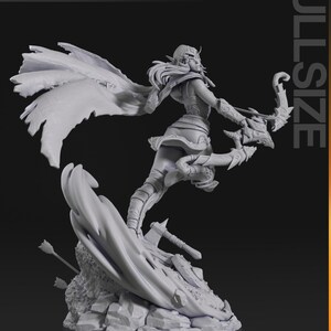 Alleria Windrunner — World of Warcraft | Harsfiguur schaal 1/8 1/6 | Ongeverfd of handgeschilderd | 3D-geprinte fanart | Verzamelaarscadeau afbeelding 8