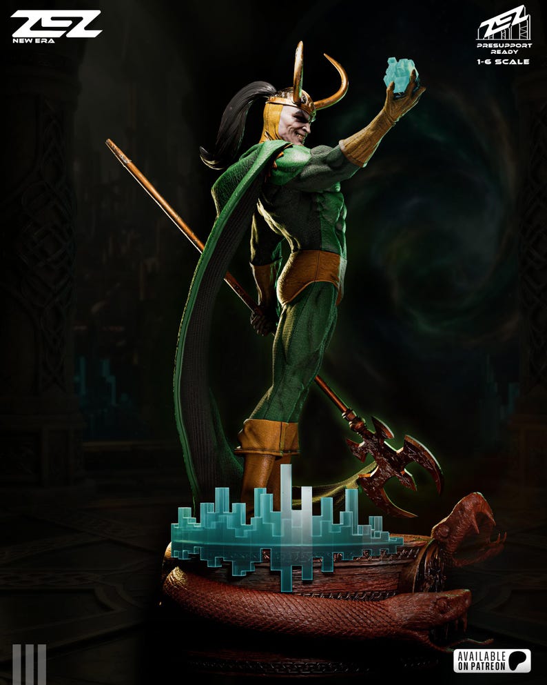 Loki — Marvel Comics | 1/8 1/6 Scale Resin Figure | 3D Printed Fan Art | Unpainted Garage Kit | Collector Statue | Collector Gift bild 5
