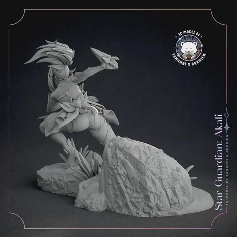 Akali — League of Legends | 1/8 1/6 Scale Resin Figure | Unpainted or Hand-Painted | 3D Printed Fan Art | Collector Gift image 2