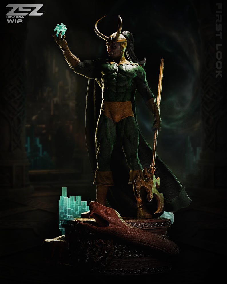 Loki — Marvel Comics | 1/8 1/6 Scale Resin Figure | 3D Printed Fan Art | Unpainted Garage Kit | Collector Statue | Collector Gift bild 3