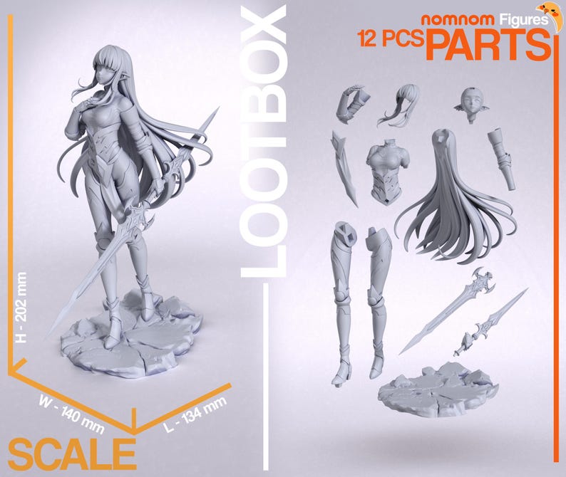Esil Radiru Solo Leveling Resin Figure – 1/8 1/6 Scale 3D Printed Fan Art Statue | Collector Gift image 2