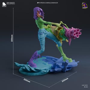 Jinx Ver. B — Arcane League of Legends | 1/8 1/6 Scale Resin Figure | Unpainted or Hand-Painted | 3D Printed Fan Art | Collector Gift image 2