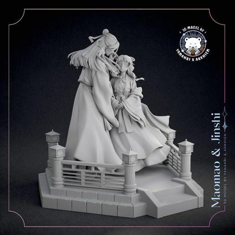 Maomao and Jinshi Diorama — The Apothecary Diaries | 1/8 1/6 Resin Figure | Unpainted or Hand-Painted | Fan Art | Collector Gift image 7