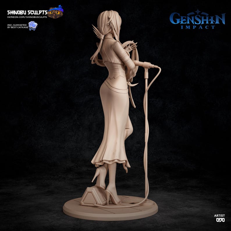Arlequim — Genshin Impact | Figura em resina em escala 1/8 e 1/6 | Arte de fã impressa em 3D | Kit de garagem sem pintura | Estátua de colecionador | Presente para colecionadores imagem 6