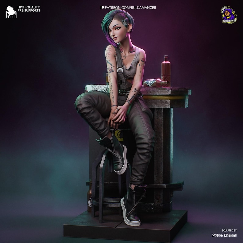 Judy Alvarez Cyberpunk 2077 Resin Figure – 1/8 1/6 Scale 3D Printed Fan Art Statue | Collector Gift image 4