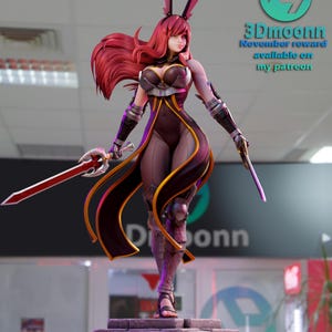 Erza Scarlet Fairy Tail Resin Figure – 1/8 1/6 Scale 3D Printed Fan Art Statue | Collector Gift image 6