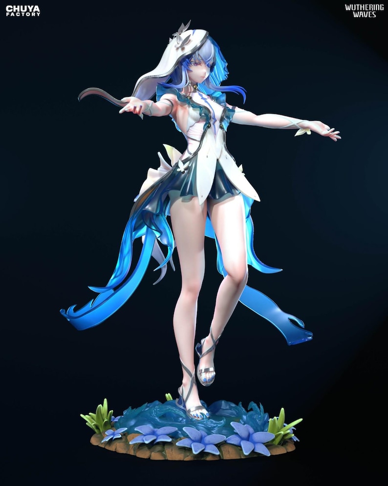 Shorekeeper Wuthering Waves en résine - Statue de fan art imprimée en 3D à l'échelle 1/8 1/6 | Cadeau de collection image 2