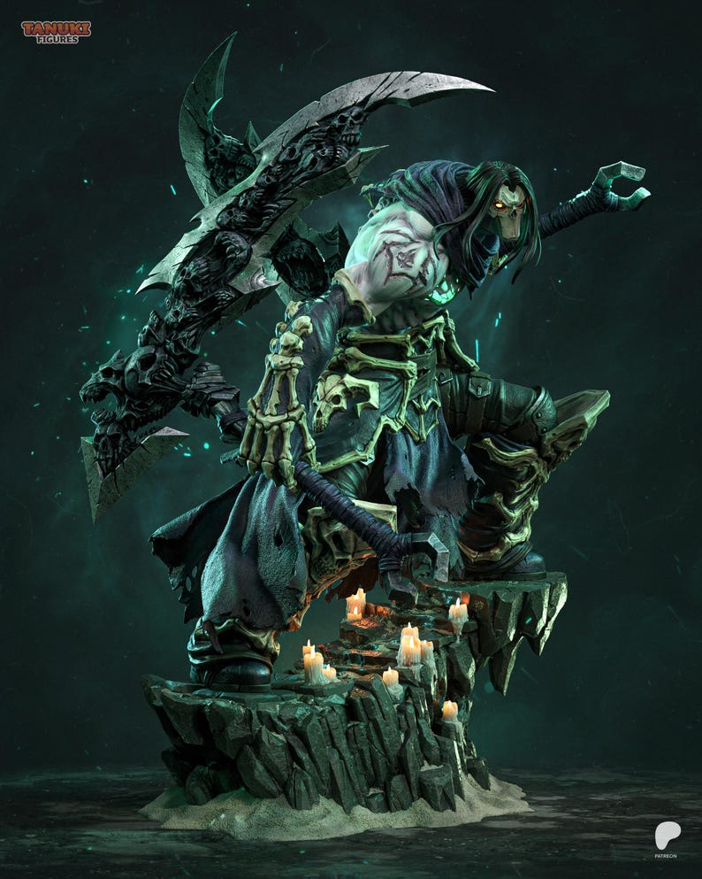 Death — Darksiders II | 1/8 1/6 Scale Resin Figure | 3D Printed Fan Art | Unpainted Garage Kit | Collector Statue | Collector Gift image 4