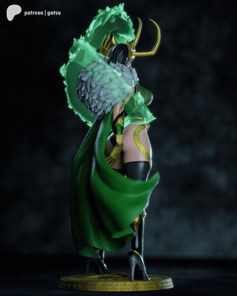 Lady Loki — Marvel / Figura de resina a escala 1/8 o 1/6 / Sin pintar o pintada a mano / Arte de fans impreso en 3D / Regalo de coleccionista imagen 4