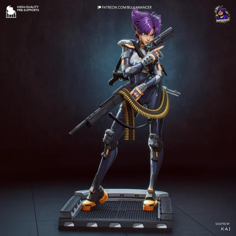 Konoko — Oni / Figura de resina a escala 1/8 y 1/6 / Sin pintar o pintada a mano / Arte de fans impreso en 3D / Regalo de coleccionista imagen 1