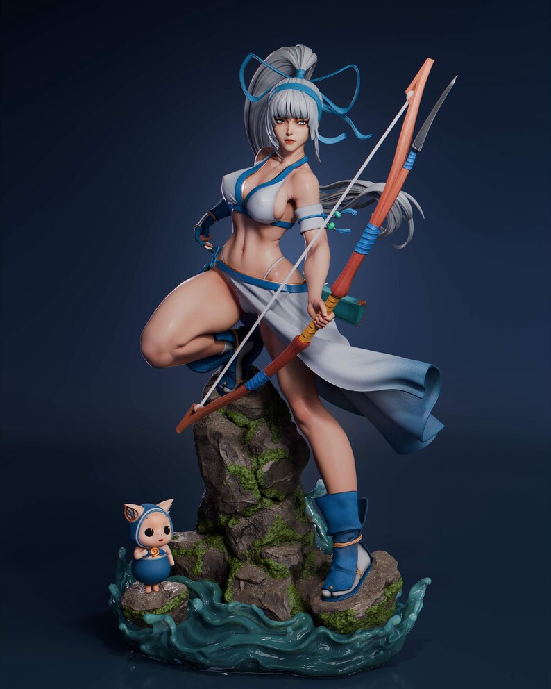 Mina Majikina Samurai Shodown Harz Figur - 1/8 1/6 3D Gedrucktes Fan Art Kit | Sammler Geschenk Bild 2