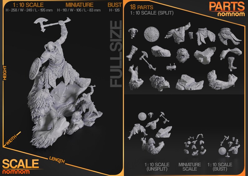 Skyrim Dragonborn Resin Figure – 1/8 1/6 Scale 3D Printed Fan Art Statue | Collector Gift image 7