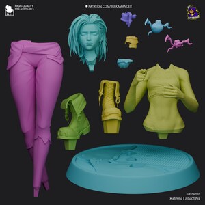 Jinx — Arcane / League of Legends | 1/8 1/6 Scale Resin Figure | Unpainted or Hand-Painted | 3D Printed Fan Art | Collector Gift image 2