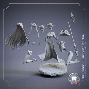 Rosalinde — Unicorn Overlord | 1/8 1/6 Scale Resin Figure | Unpainted or Hand-Painted | 3D Printed Fan Art | Collector Gift image 6