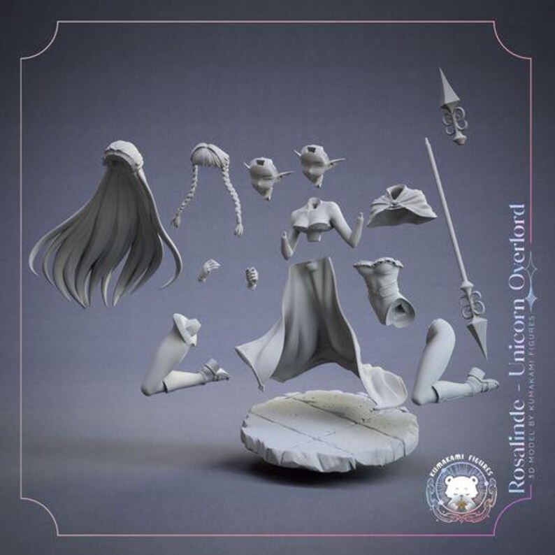 Rosalinde — Unicorn Overlord | 1/8 1/6 Scale Resin Figure | Unpainted or Hand-Painted | 3D Printed Fan Art | Collector Gift image 6