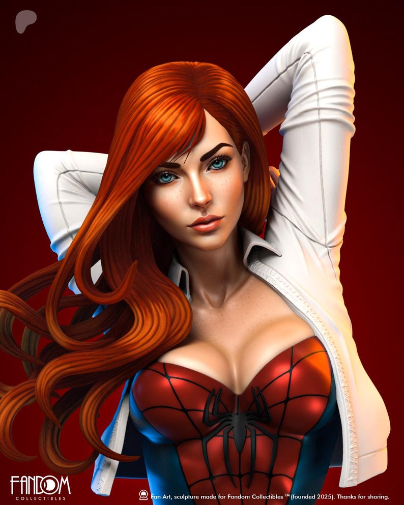 Mary Jane — Marvel | 1/8 1/6 Scale Resin Figure | 3D Printed Fan Art | Unpainted Garage Kit | Collector Statue | Collector Gift image 2