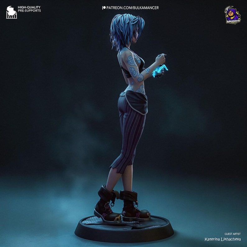 Jinx — Arcane / League of Legends | 1/8 1/6 Scale Resin Figure | Unpainted or Hand-Painted | 3D Printed Fan Art | Collector Gift image 7
