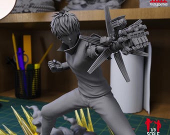 Mi Genos Animado / Figura de resina a escala 1/8 y 1/6 / Sin pintar o pintada a mano / Arte de fan impreso en 3D / Regalo de coleccionista