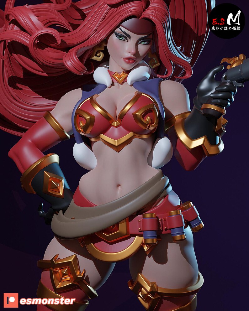 Red Monika Battle Chasers Resin Figure – 1/8 1/6 Scale Fan Art Statue | Collector Gift image 2