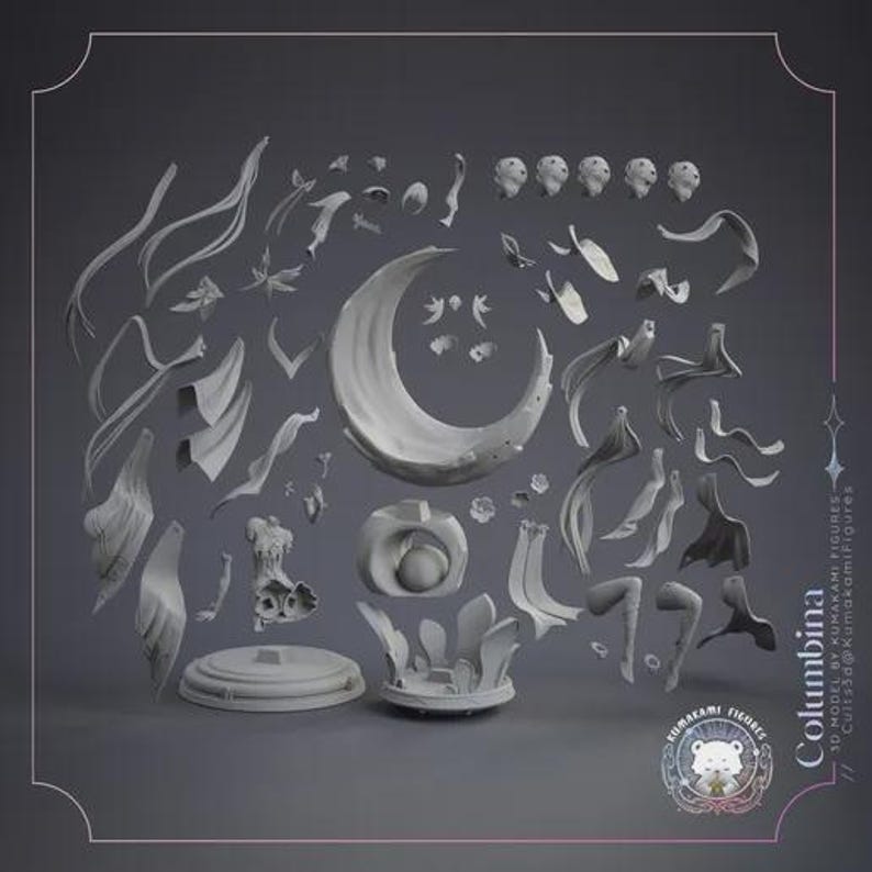Dream Bundle — Mixed (Kumakami) | 1/8 1/6 Scale Resin Figure | Unpainted or Hand-Painted | 3D Printed Fan Art | Collector Gift image 6